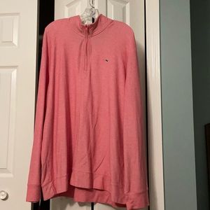 Vineyard Vines 1/4 Zip Lightweight Pull Over Light Red